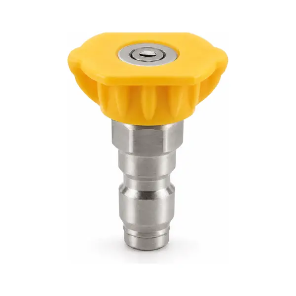 Yellow 15-degree pressure washer fan nozzle